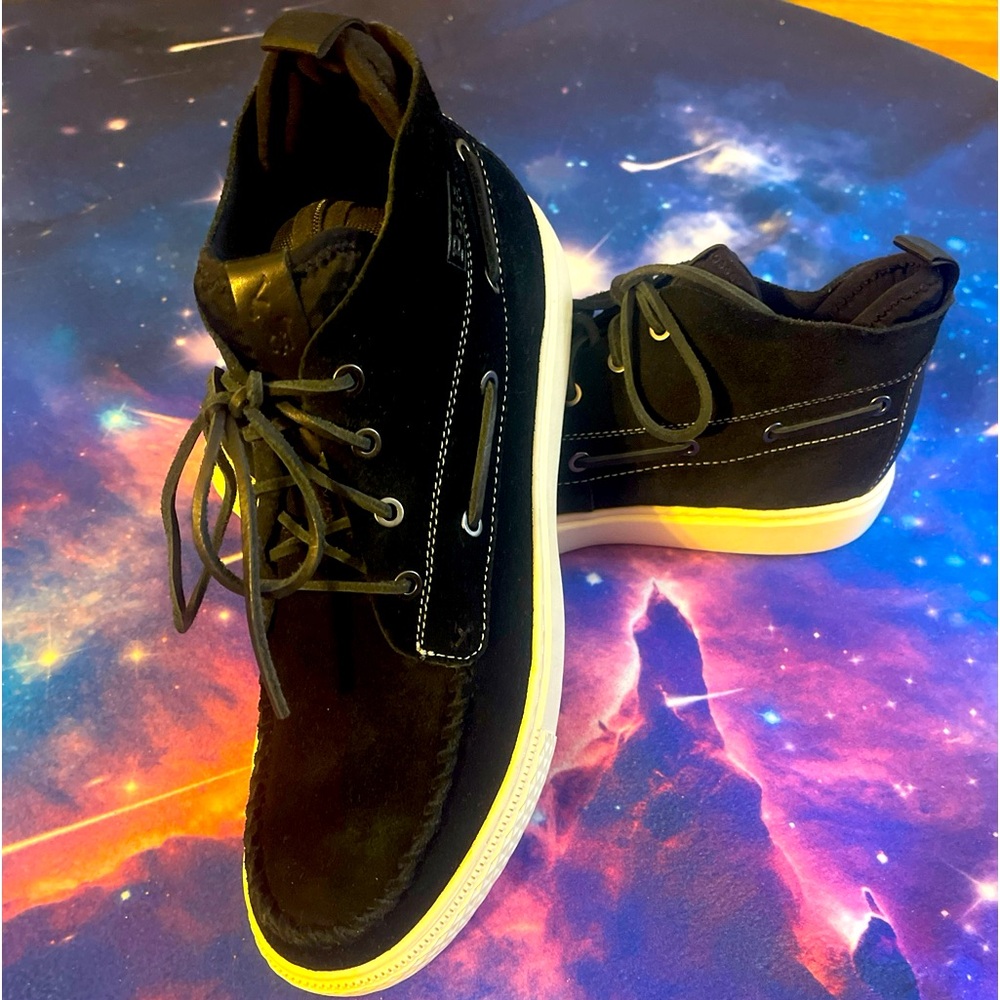 Black Ralph Lauren Suede Polo Moccasin Hi